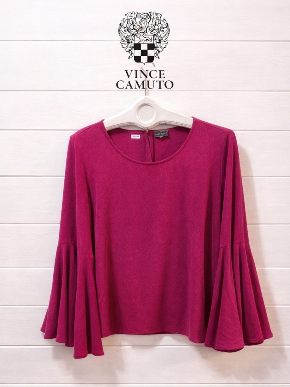 VINCE CAMUTO Fuchsia Bell Sleeve Blouse Size XXL